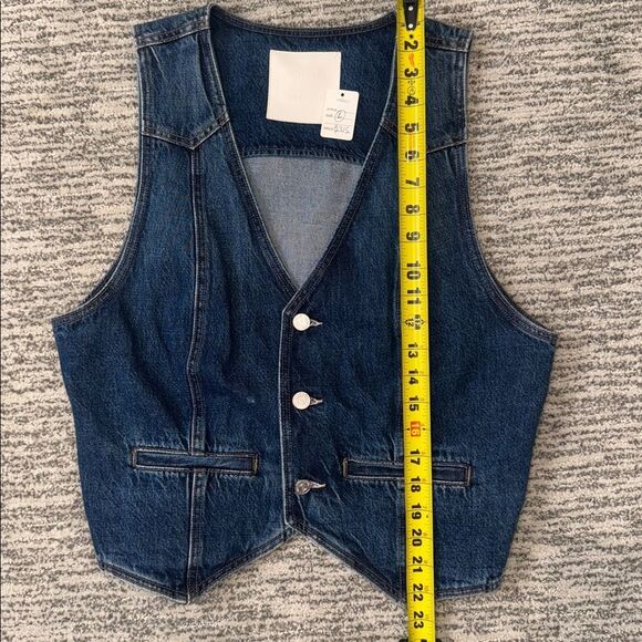 NWT Mother Superior THE MASKED RIDER-DID YOU BRING ME ANYTHING Denim Vest Large - Picture 9 of 15